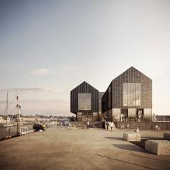 Image from May 2017: View of South Quay head - phase 2 of the South Quay development in Hayle by Feilden Clegg Bradley Studios  Source:Forbes Massie